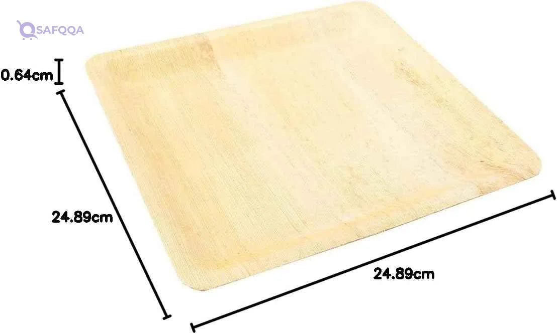 Bamboo Leaf Dinner Plate, Square Bamboo Leaf Plate - Large, Entree - 9.8