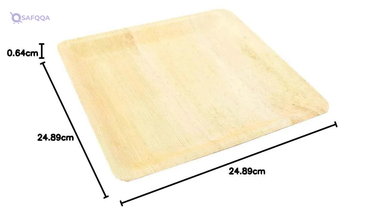 Bamboo Leaf Dinner Plate, Square Bamboo Leaf Plate - Large, Entree - 9.8" - 10ct Retail Packs - Restaurantware - Safqqa