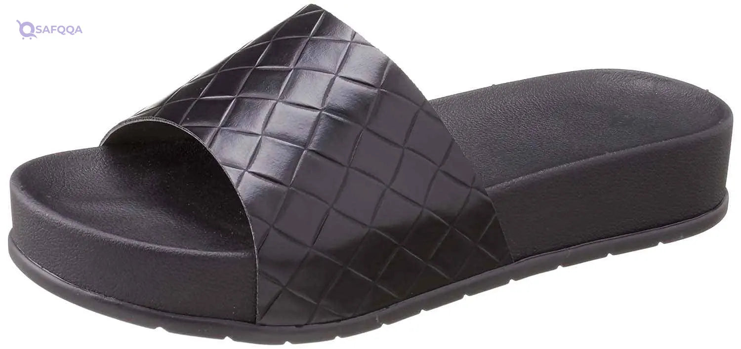 Basket-Weave Slide Slippers For Women - Safqqa Egypt