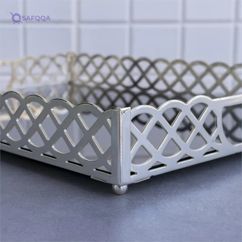 Knit Pattern Laser Tray, 40×30×6 cm - Safqqa