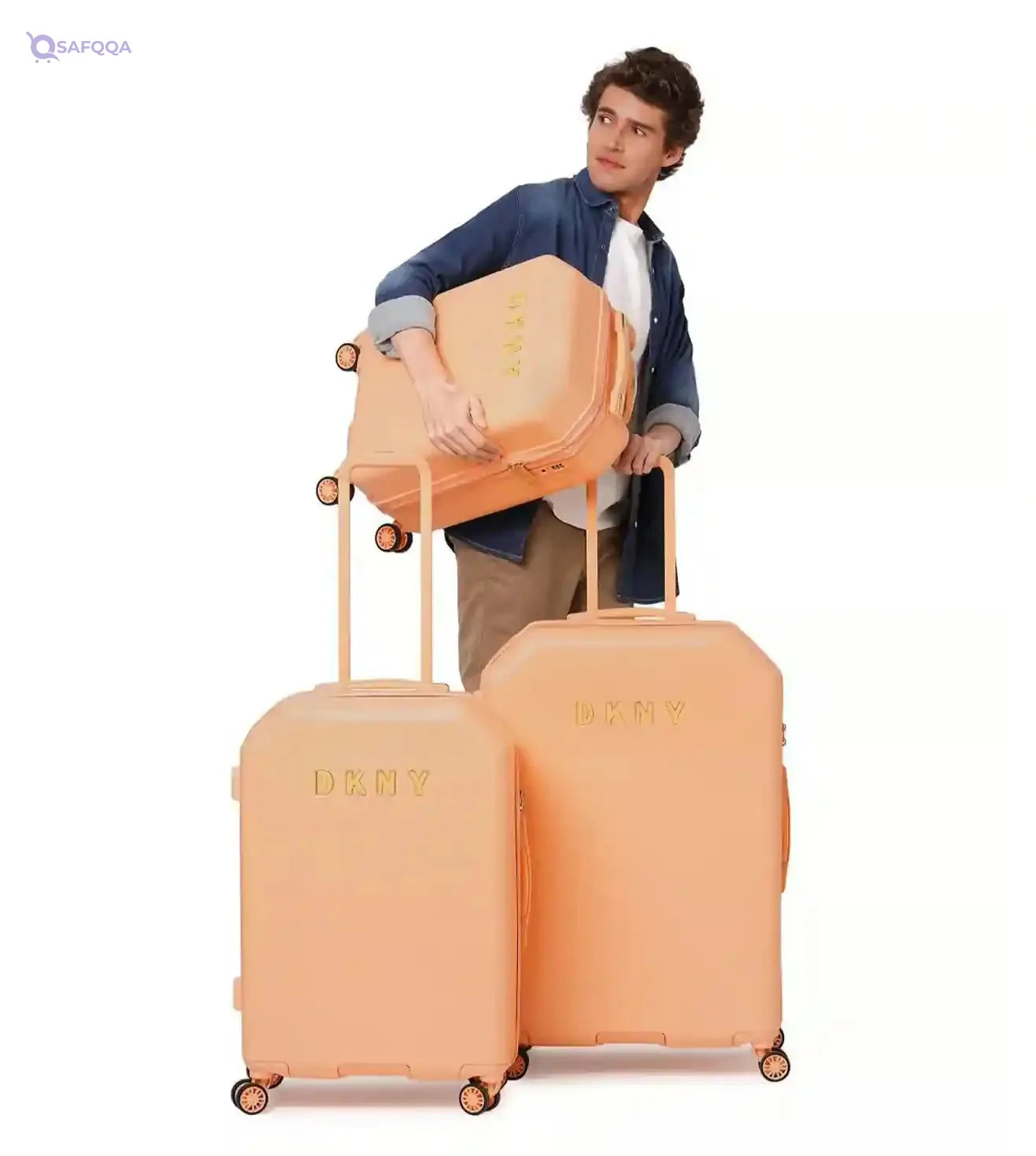 DKNY 21" Upright Luggage with 8 Spinner Wheels – ABS+PC Case (Damage box) - Safqqa