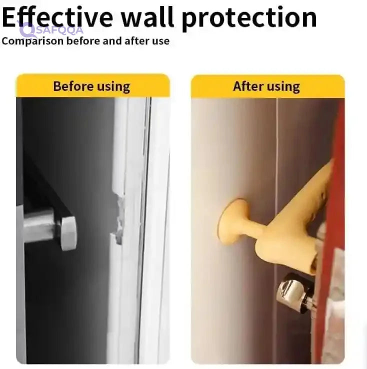 Silicone Door Stopper Anti-Collision - Adhesive Door Stopper Prevent Door from Colliding with Wall - Anti-Slip Silicone Door Handle for Door Fixing (2 Pack) - Safqqa