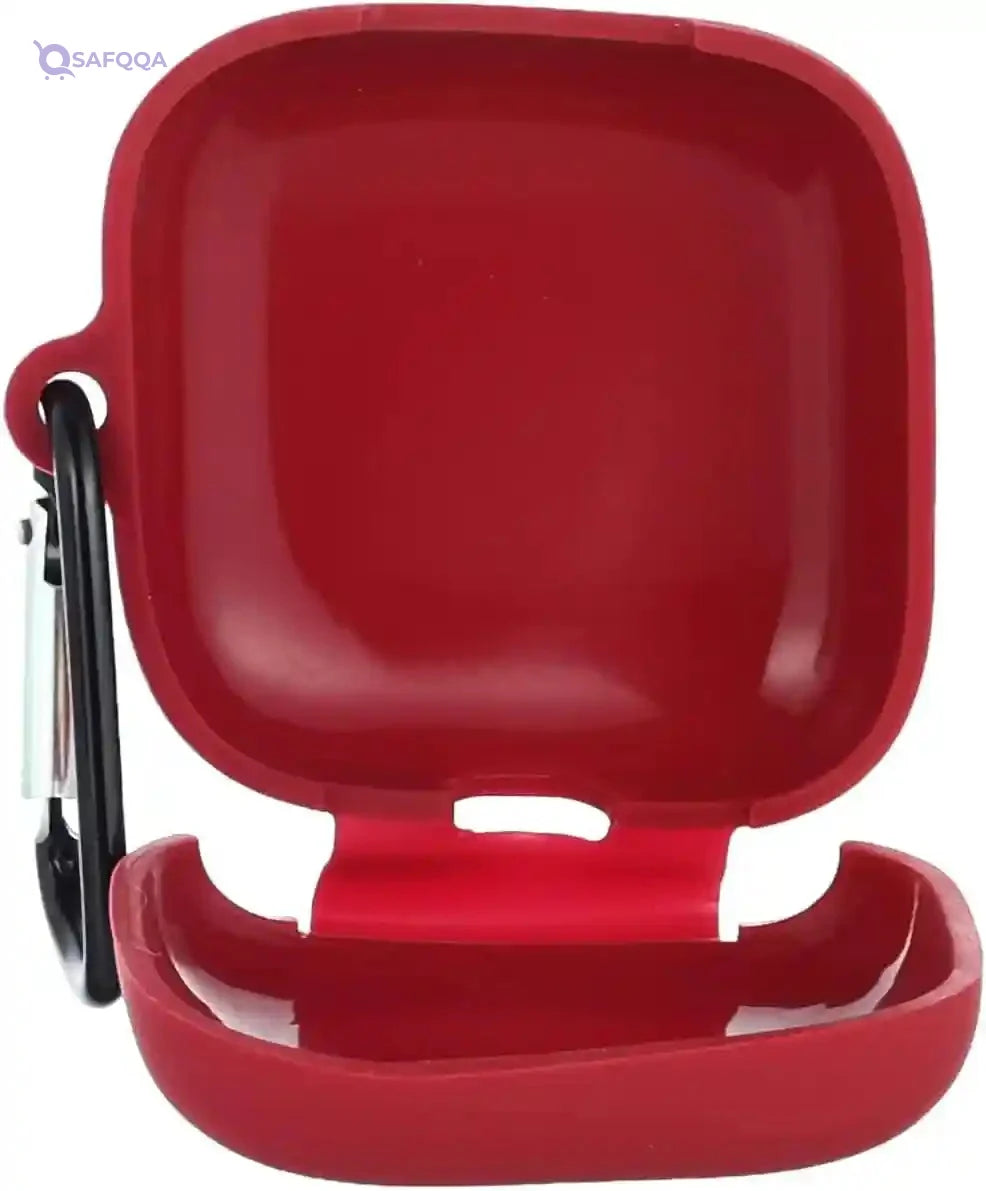 For oppo enco w51 silicone case cover with holder - wine red - Safqqa Egypt