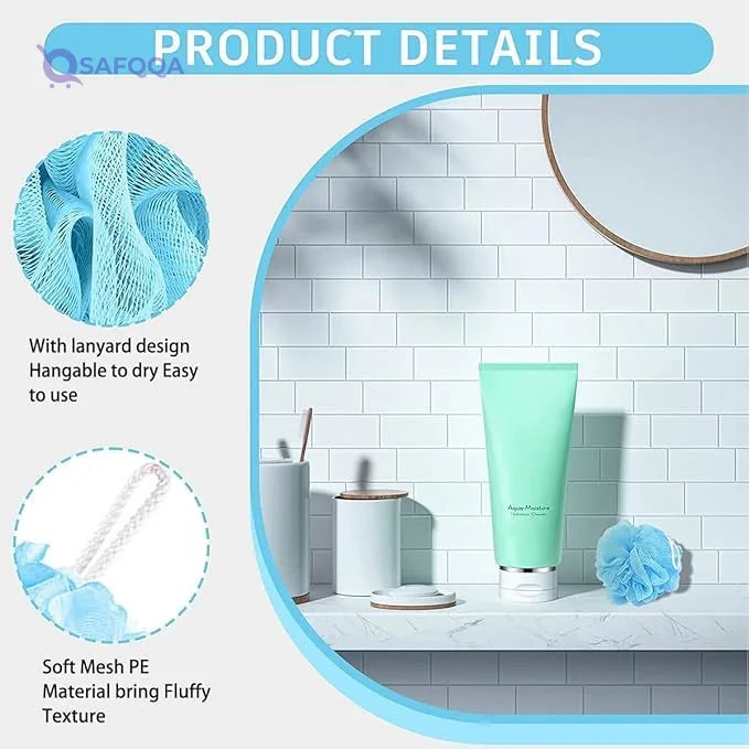 Generic Bath Loofah for Skin Cleaning - Comfortable and Soft Body • Helps create rich lather with body wash or soap - Safqqa