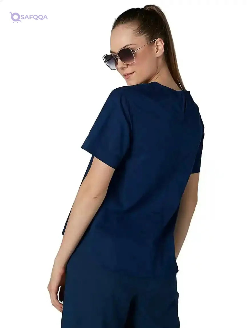 Splash Stars Print Round Neck Short Sleeves Blouse for women - Safqqa Egypt