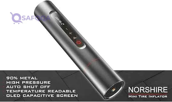 Norshire Portable Digital Mini Tire Inflator - Black - Safqqa