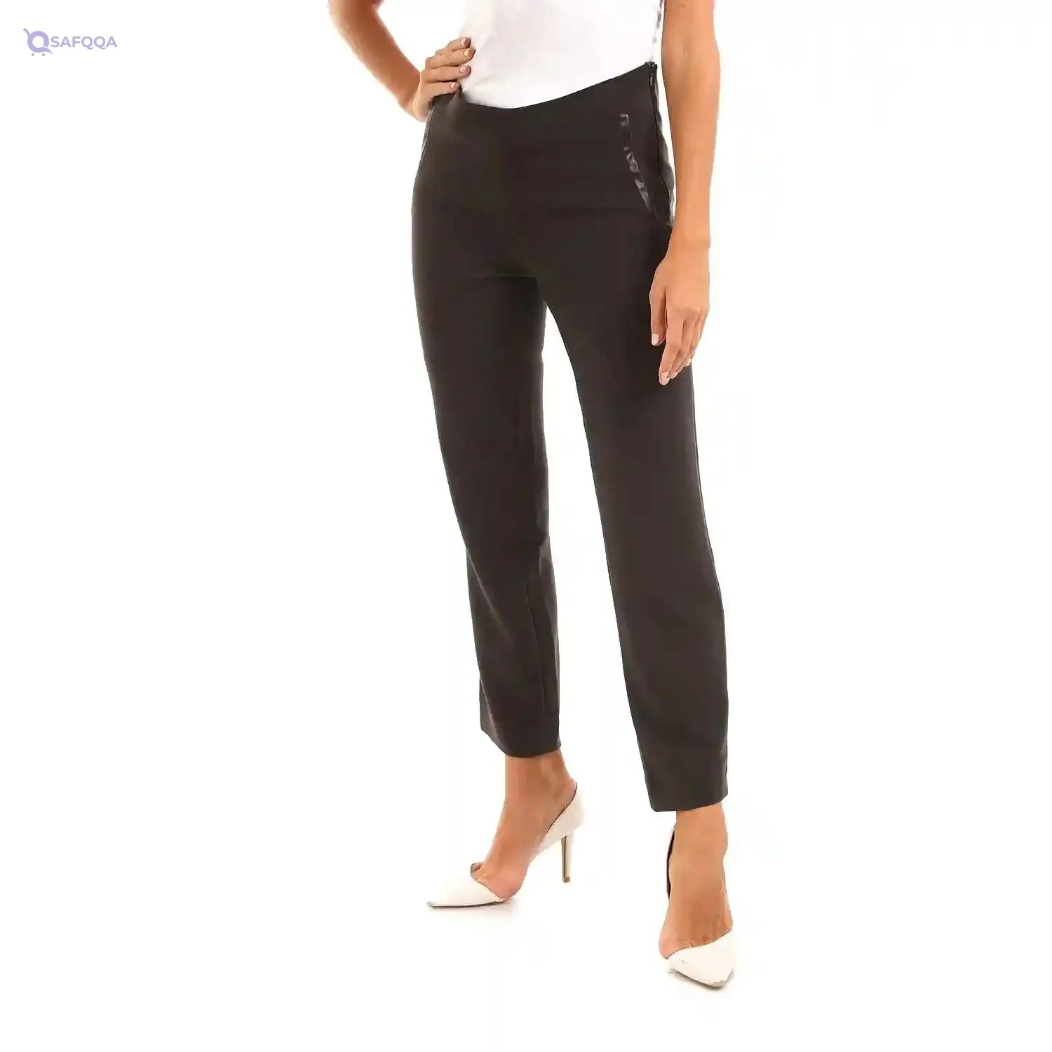esla_ Pants For Womens_Brown - Safqqa Egypt