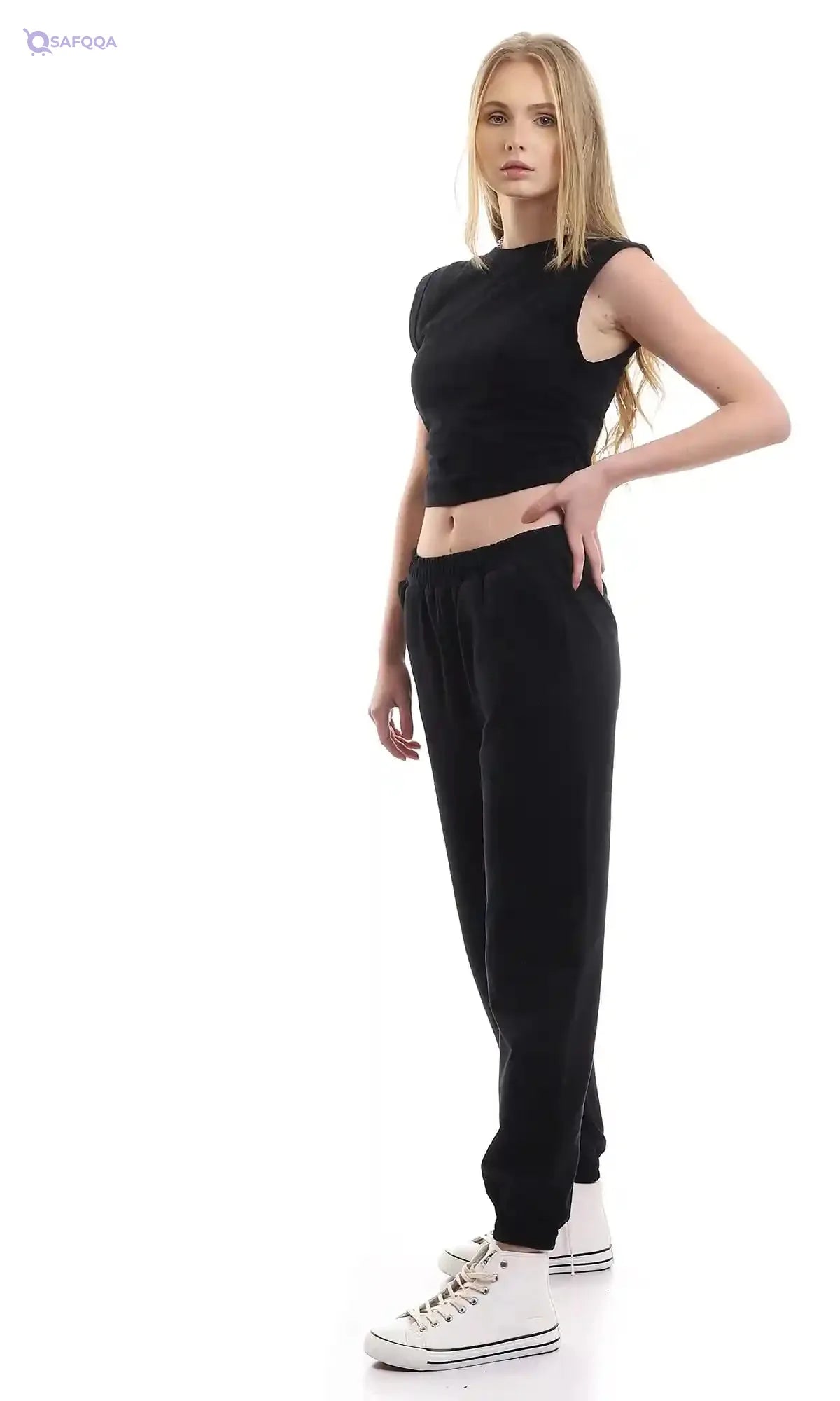 Ravin Women Elastic Sides Roll Up Cap Sleeves Top Blouse - Safqqa Egypt