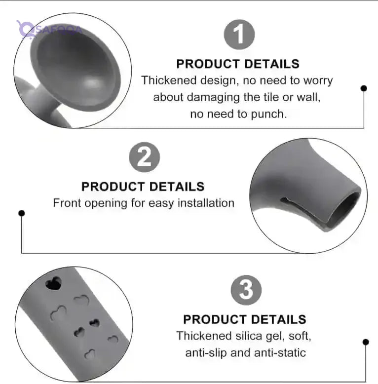 Silicone Door Stopper Anti-Collision - Adhesive Door Stopper Prevent Door from Colliding with Wall - Anti-Slip Silicone Door Handle for Door Fixing (2 Pack) - Safqqa