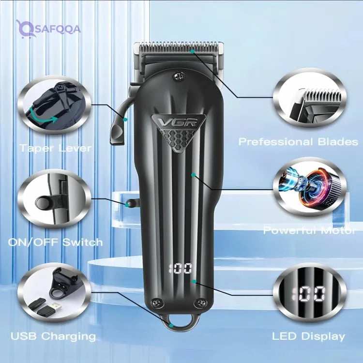 VGR V-282 Professional Cordless Hair Clipper & Trimmer - Safqqa