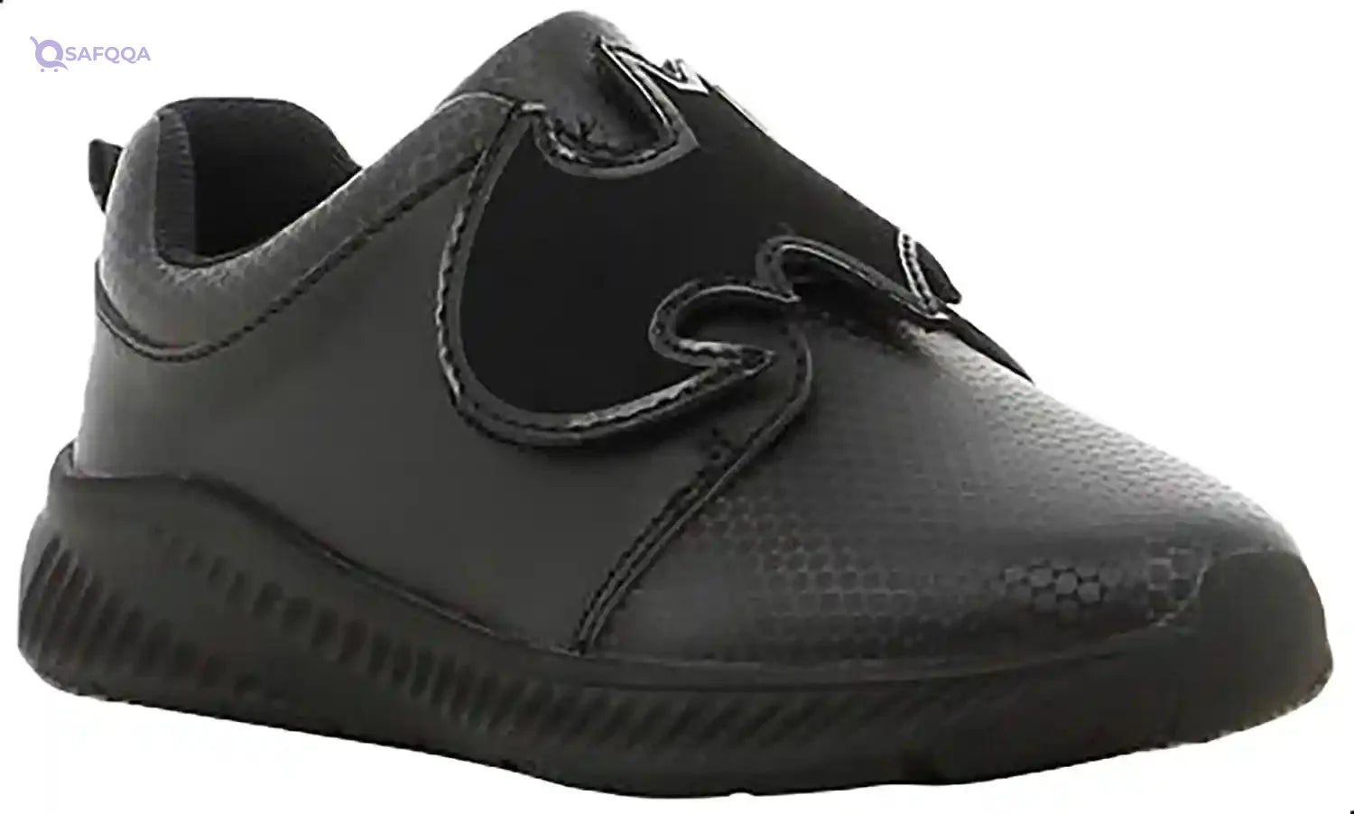 Leomil Boys' Leather School Shoes with Batman Stitched Design and Velcro Closure - Safqqa Egypt