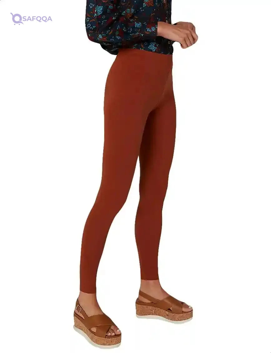 Splash Plain High-Waist Elastic Waist Leggings for Women - Safqqa Egypt