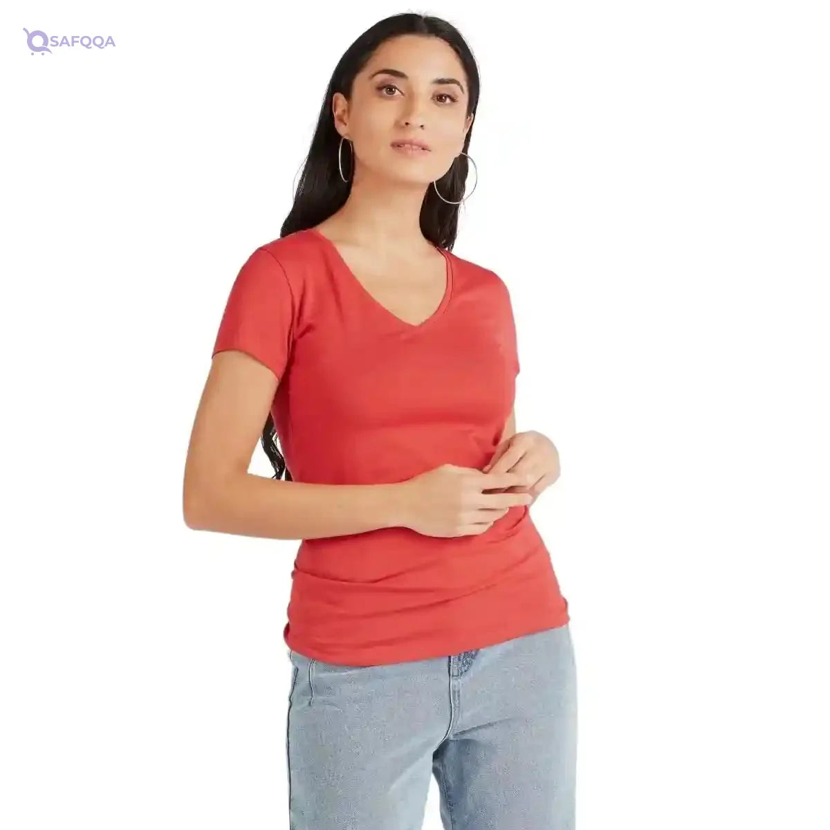 Splash womens 6036125 W H SL V NK T-Shirt - Safqqa Egypt