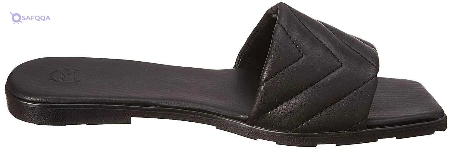 Club Aldo Quilted Square Toe Flat Slides for Women - Safqqa Egypt