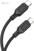 Hoco X90 - Cool Silicone Fast Charging And Data Transmittion Cable (60W - 20V- 3A - 1M), USB-C To USB-C Plug, Compatible With Samsung Huawei Xiaomi Oppo - Black - Safqqa Egypt