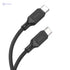 Hoco X90 - Cool Silicone Fast Charging And Data Transmittion Cable (60W - 20V- 3A - 1M), USB-C To USB-C Plug, Compatible With Samsung Huawei Xiaomi Oppo - Black - Safqqa Egypt