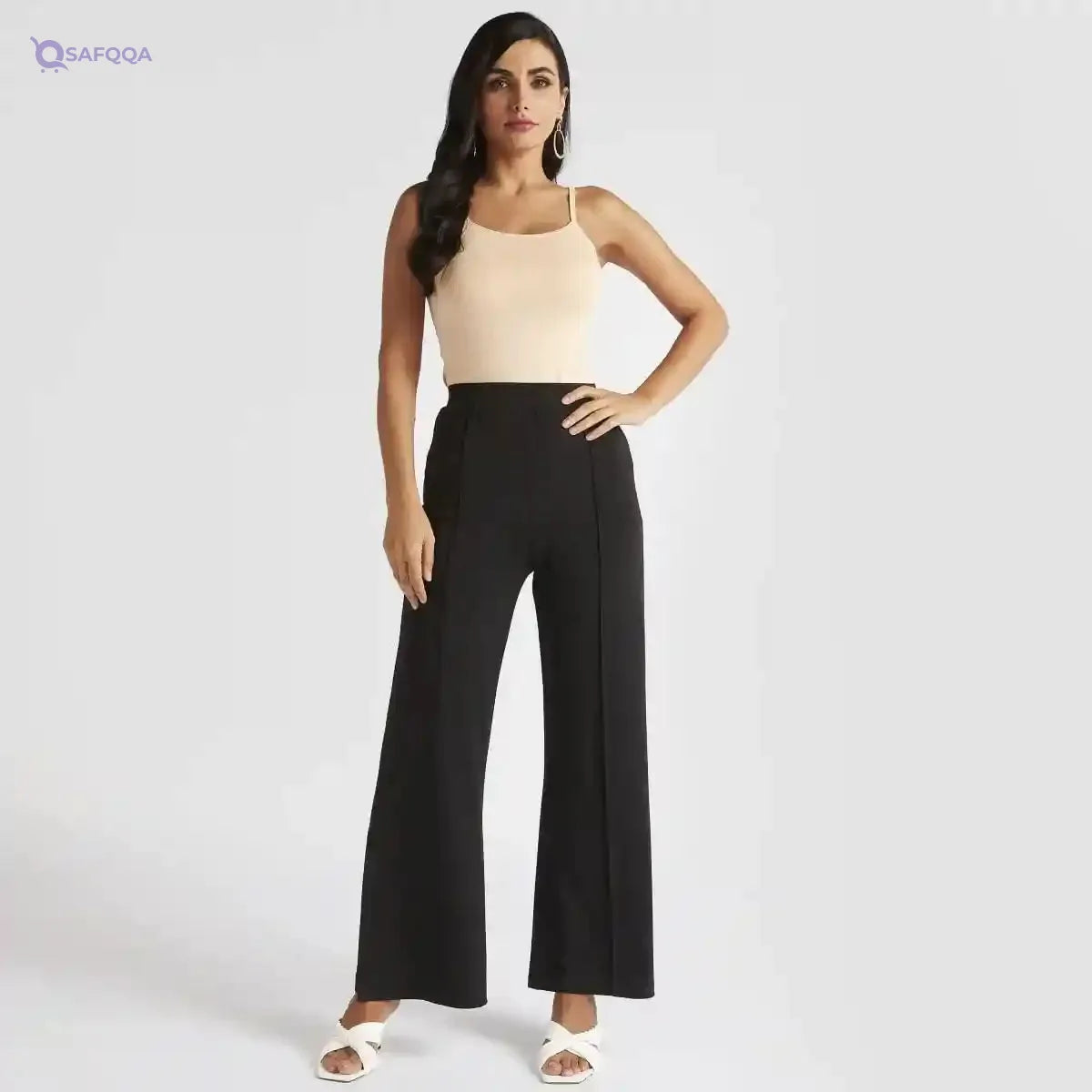 Solid Camisole with Scoop Neck and Spaghetti Straps - Safqqa Egypt