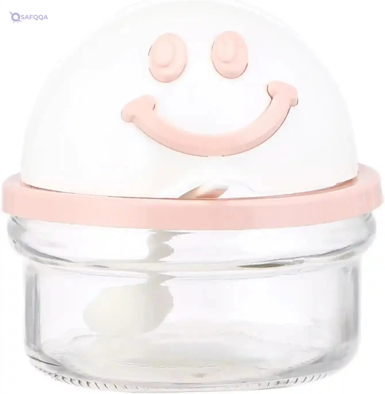 Bager Smiley Face Sugar Bowl With Spoon- Pink - Safqqa