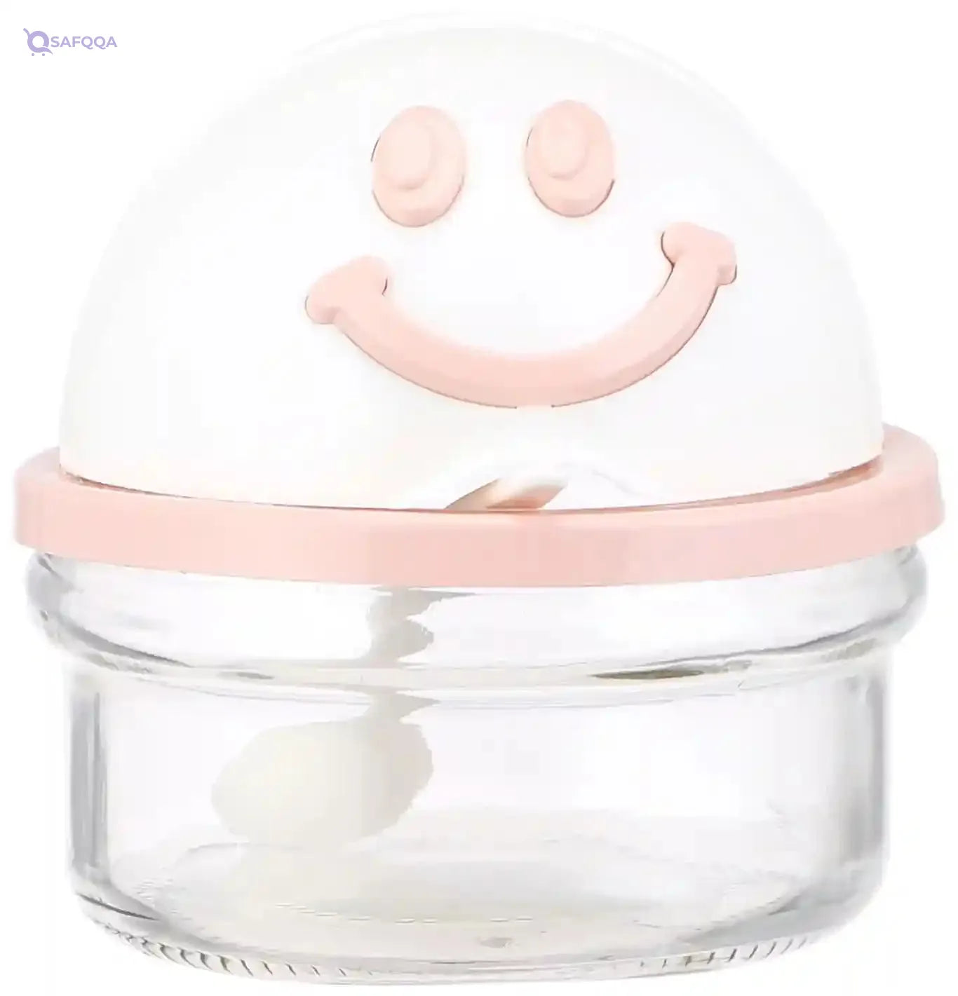 Bager Smiley Face Sugar Bowl With Spoon- Pink - Safqqa