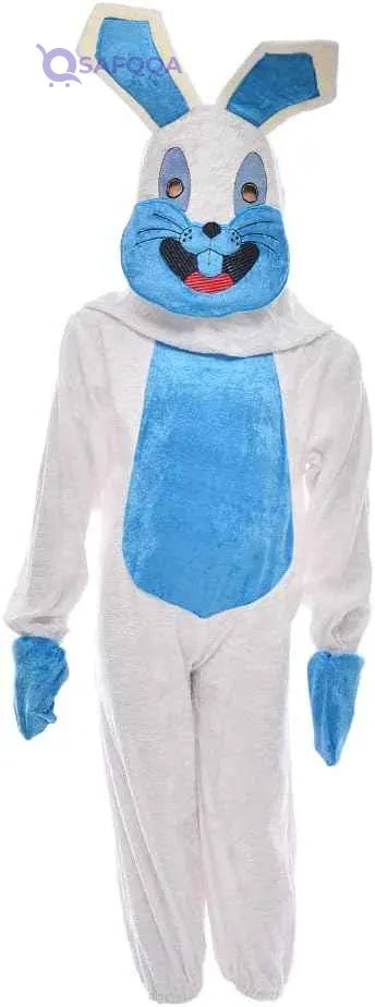 Fabric Rabbit Costume with Rabbit Mask for Kids - White & Blue (Size M) - Safqqa Egypt