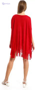 JAMILA Women's Solid Cover-Up with Decorative Fringes - Plum - Safqqa Egypt