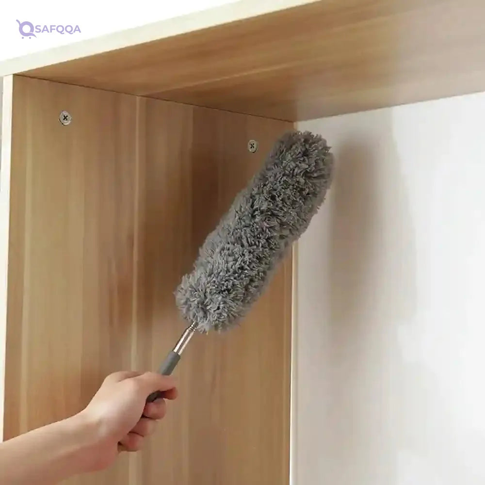 Automatic Folding Mop with Hand Duster Stainless Steel for Cleaning High and Hard Places Dust and Dirt. - Safqqa
