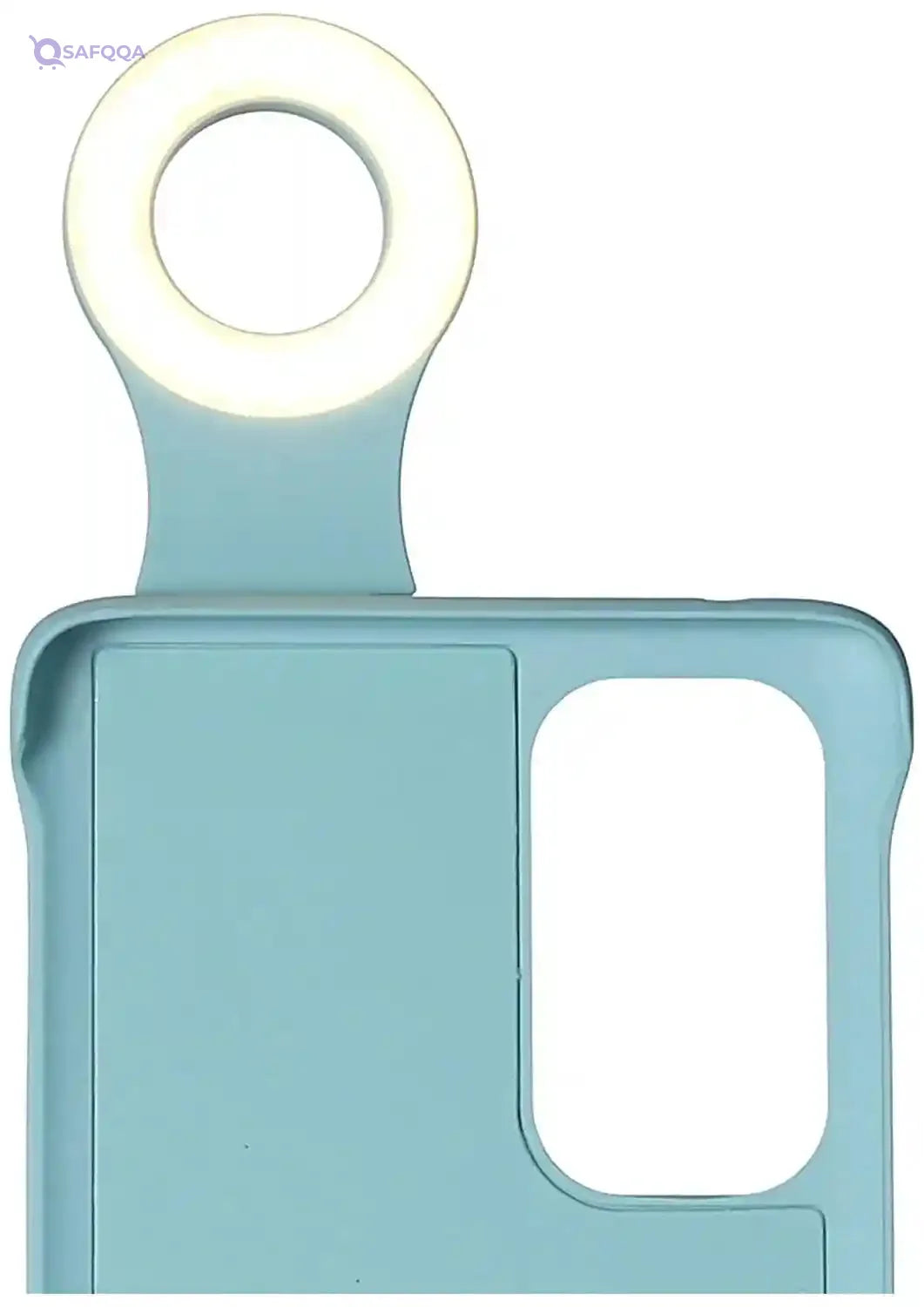 hard back cover with front camera lamp for oppo reno 5 pro mobile phone - light blue - Safqqa Egypt