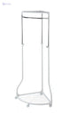 WENKO Coat Rack Freestanding, Clothes Hanger Stand for Entryway, Coat Rack with Shoe Storage, Adjustable Corner Coat Rack, White/Chrome, Holds up to 110lbs, 27.6 x 44-65.4 x 21.7 in - Safqqa