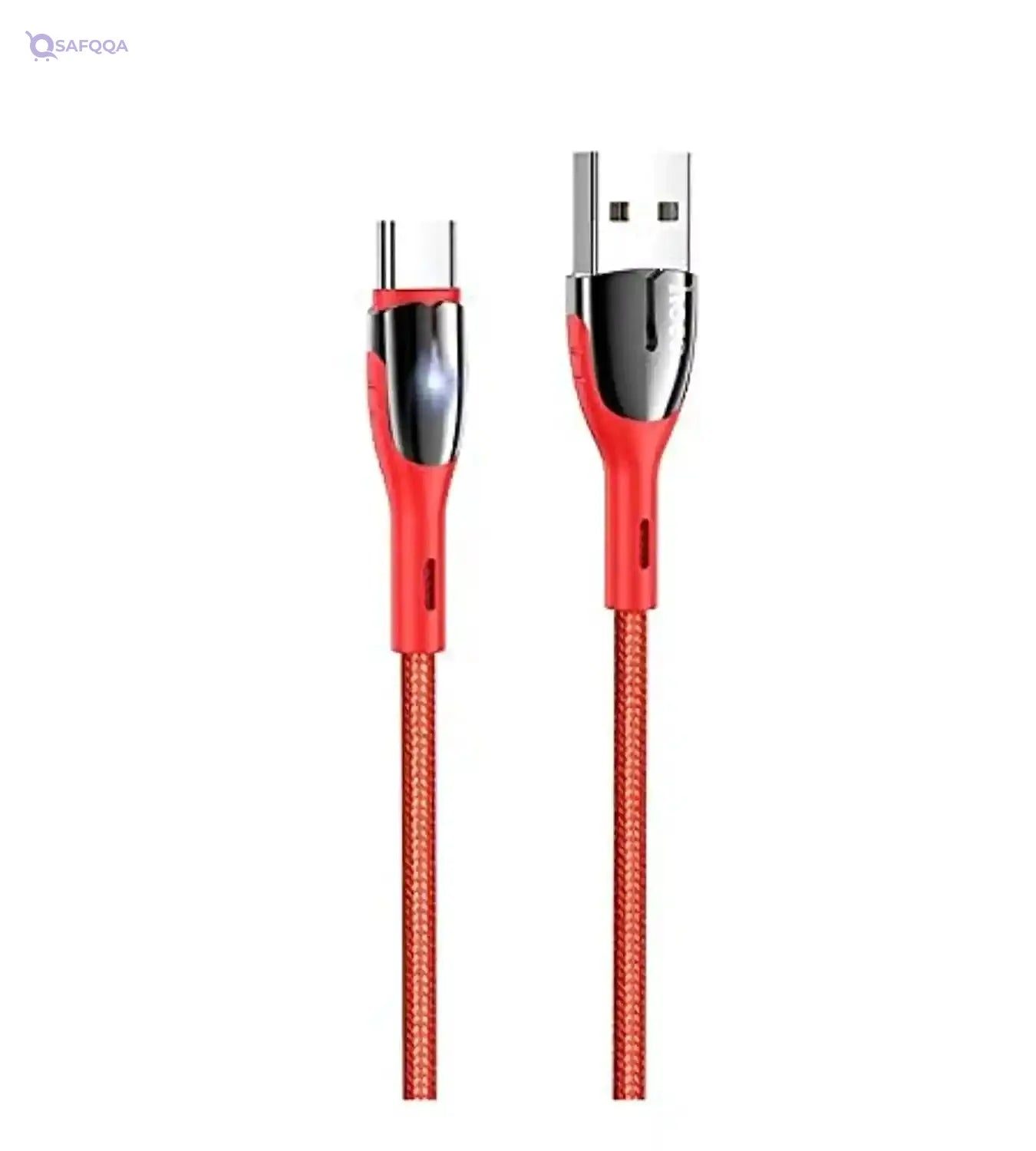 Hoco u89 - charging data cable type-c - for samsung huawei oppo xiaomi - red - Safqqa