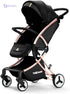 TEKNUM Feather Lite Traveller A1 Lightweight Stroller Air TravelFive Point Safety Harness Removable Cannopy 360 Degree Swivel Wheels  One Touch Brake Newborn Baby 0 -4Years -Black - Safqqa