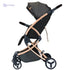 TEKNUM Feather Lite Traveller A1 Lightweight Stroller Air TravelFive Point Safety Harness Removable Cannopy 360 Degree Swivel Wheels  One Touch Brake Newborn Baby 0 -4Years -Black - Safqqa
