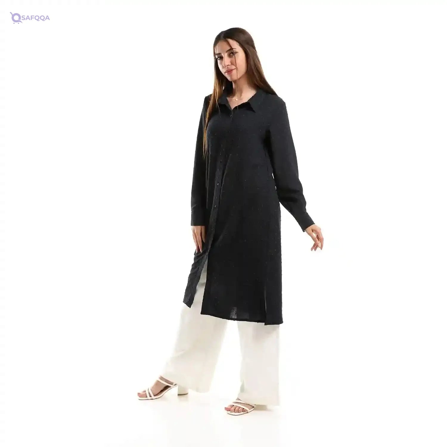 Jamila Women Self Stitches Tunic with Sided Slits - Safqqa Egypt
