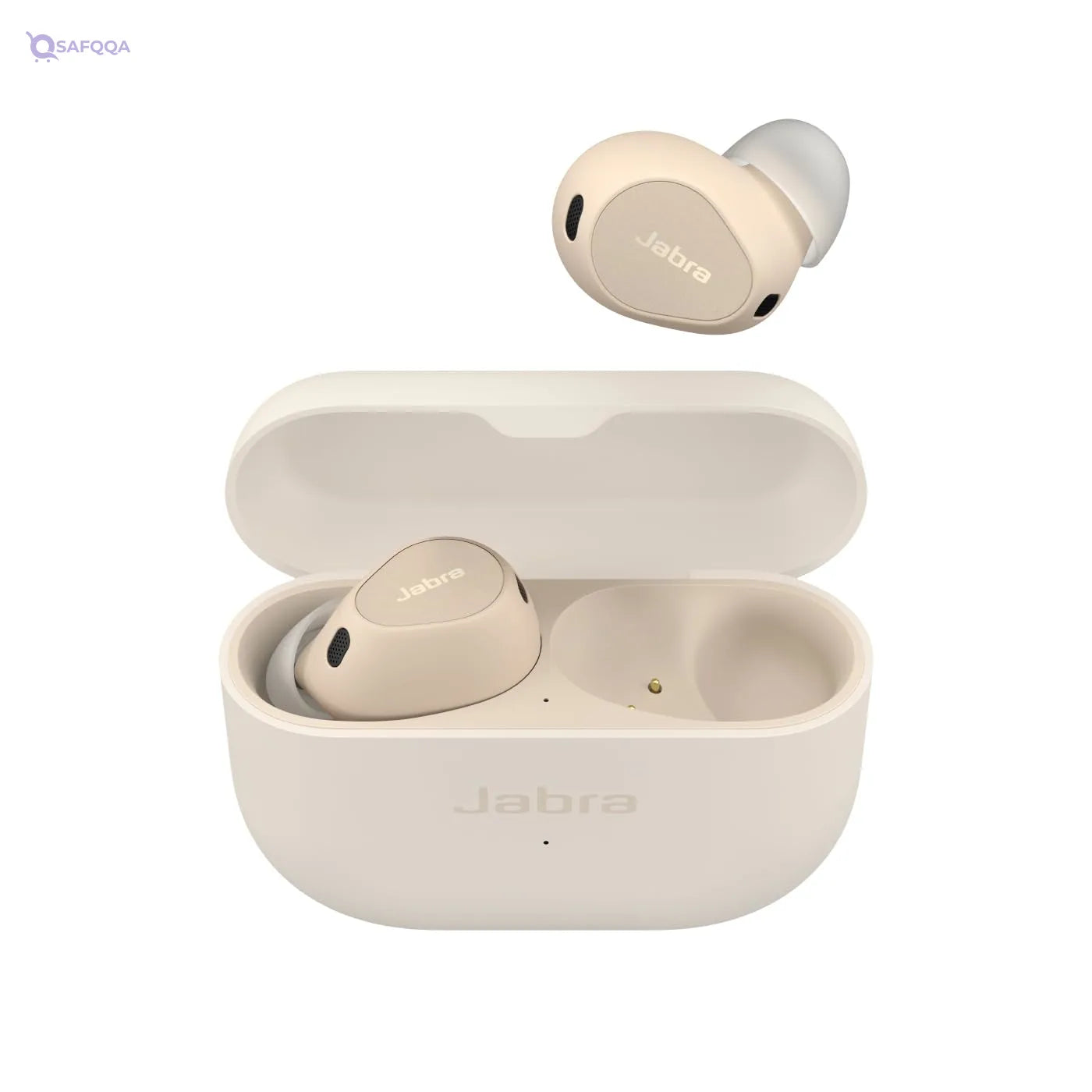 Jabra Elite 10 True Wireless Earbuds – Advanced Active Noise Cancelling Earbuds with Next-Level Dolby Atmos Surround Sound –All-Day Comfort, Multipoint Bluetooth, Wireless Charging – Cream - Safqqa