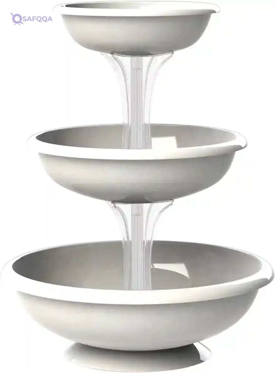 Bama Bowls AP-62002 Fontana 3 Tiered Planter, White, Made In Italy - Safqqa Egypt
