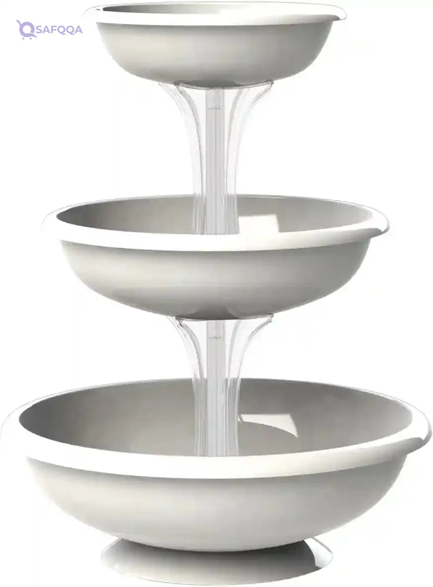 Bama Bowls AP-62002 Fontana 3 Tiered Planter, White, Made In Italy - Safqqa Egypt