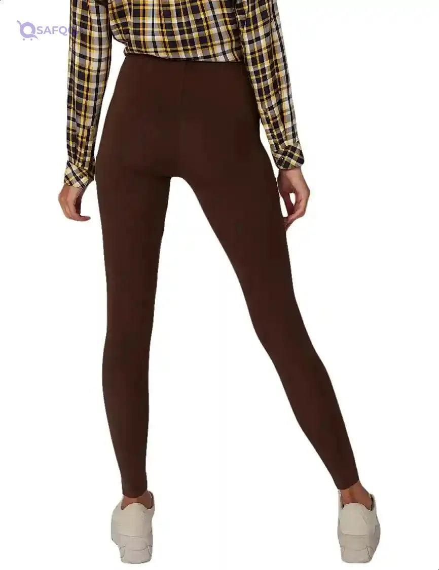 Splash Plain High-Waist Elastic Waist Leggings for Women - Safqqa Egypt