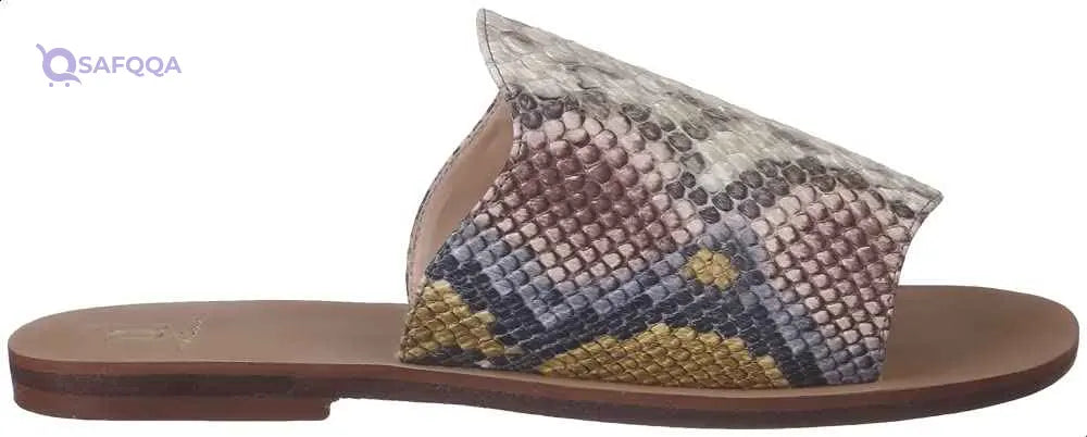 U By Misura Snake Embossed Faux Leather Round-Toe Slide Slippers for Women - Multi Color - Safqqa Egypt