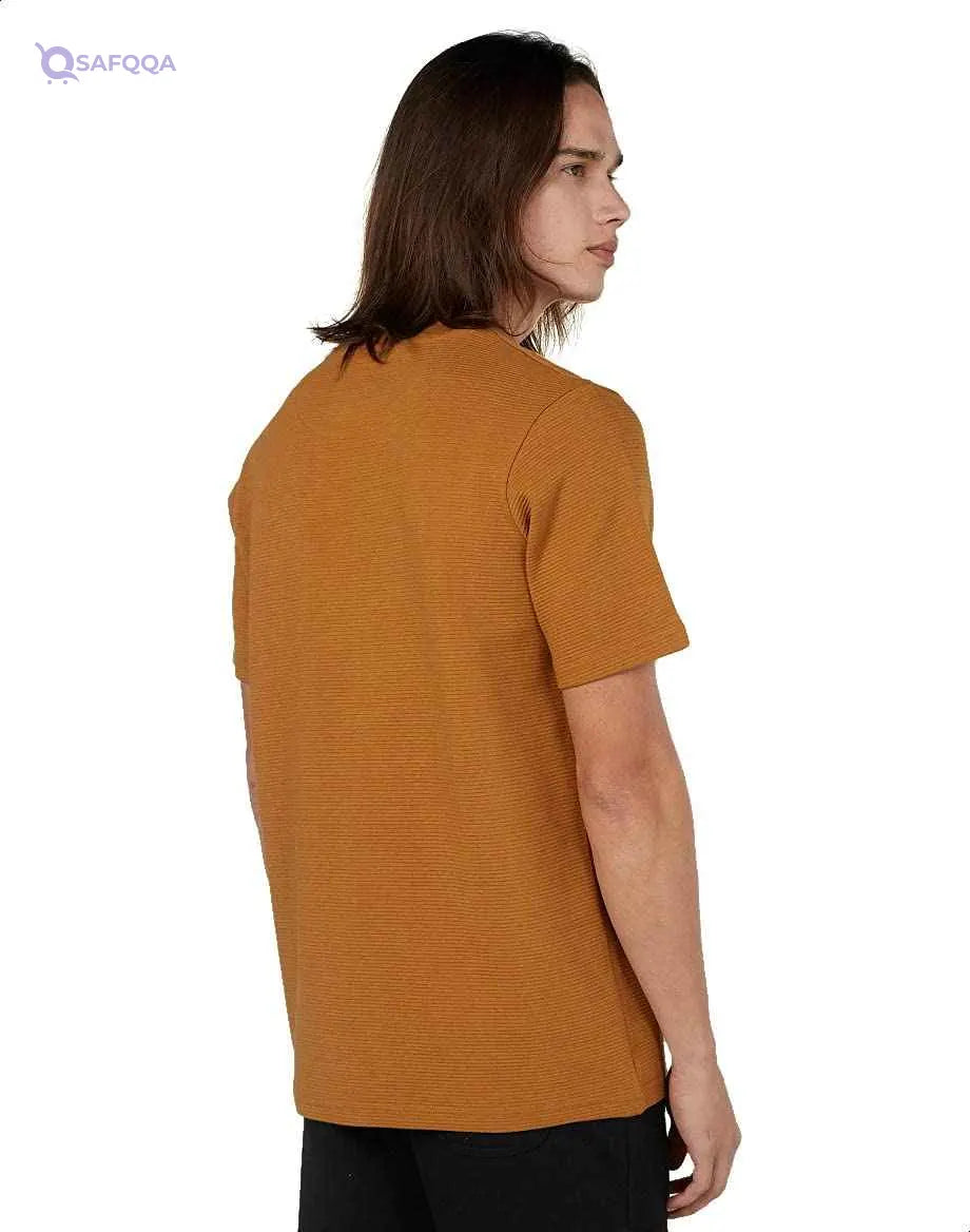 Ribbed Short Sleeves Crew Neck T-shirt for Men - Safqqa Egypt
