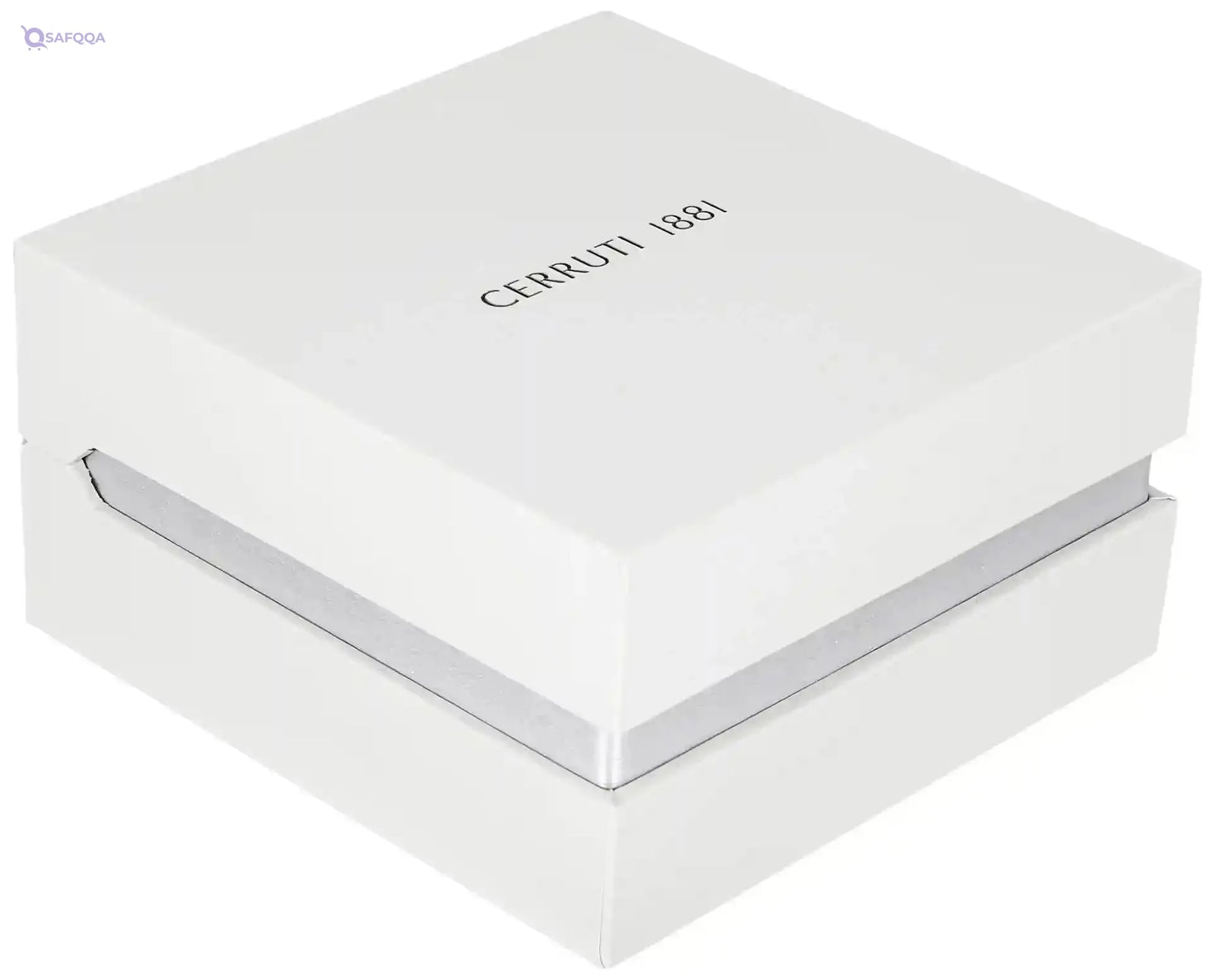 Cerruti 1881 Front Embossed Logo Stainless Steel Cufflinks for Men - Silver and Black - Safqqa Egypt