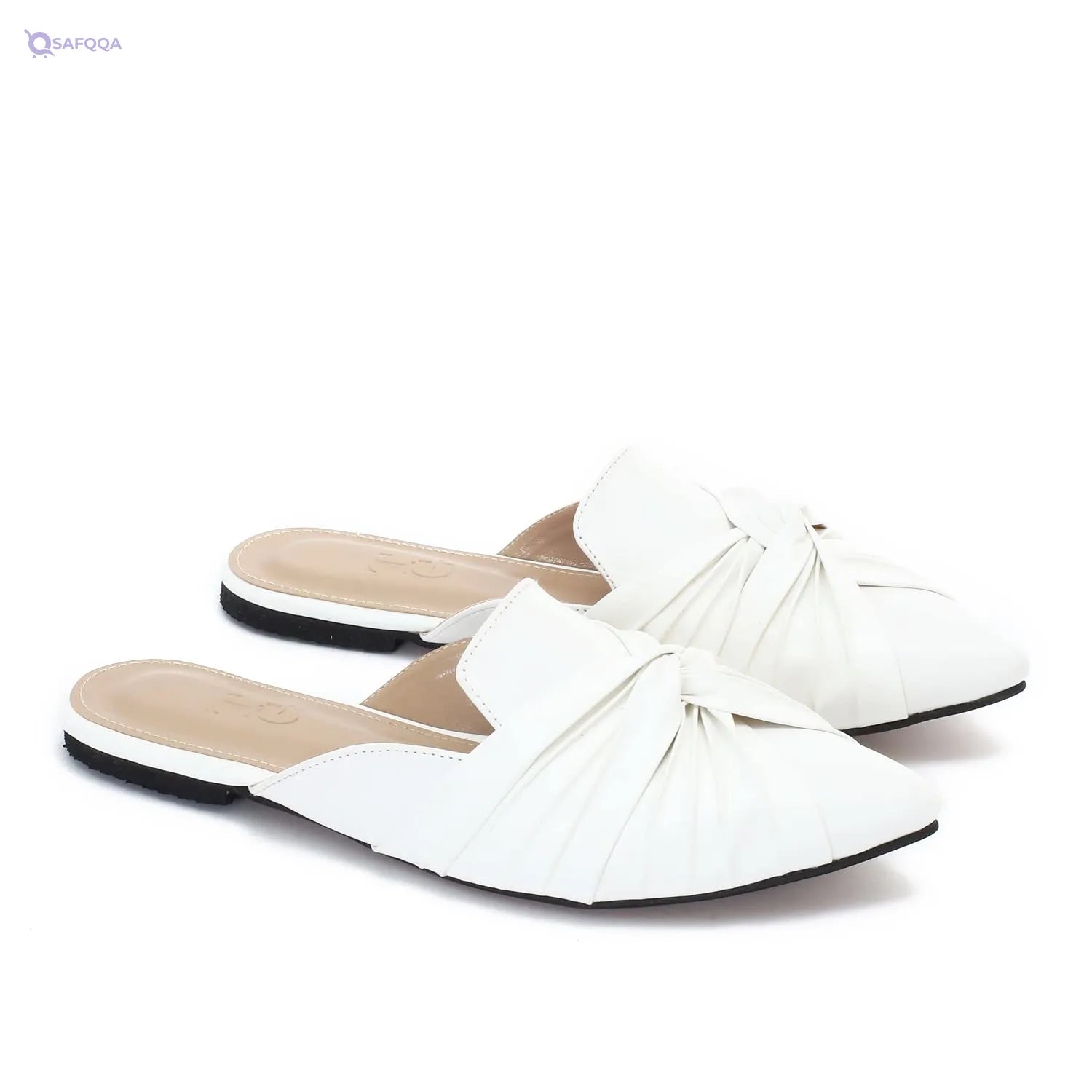 Trust Group Ruched Pointed Mule For Women,Stylish ruched upper for a refined look. - Safqqa