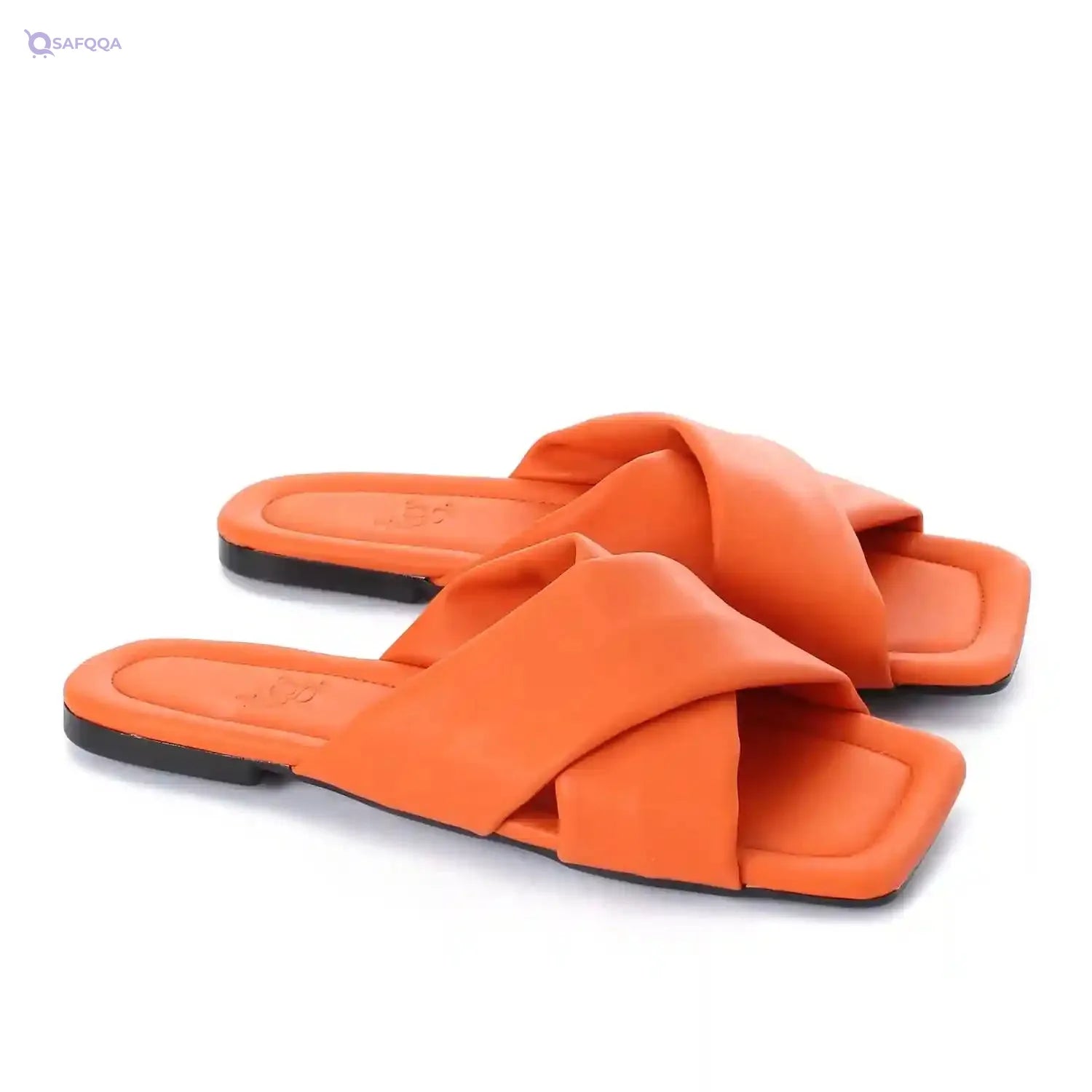 womens Wide Cross Strap Slippers Flip-Flop - Safqqa Egypt