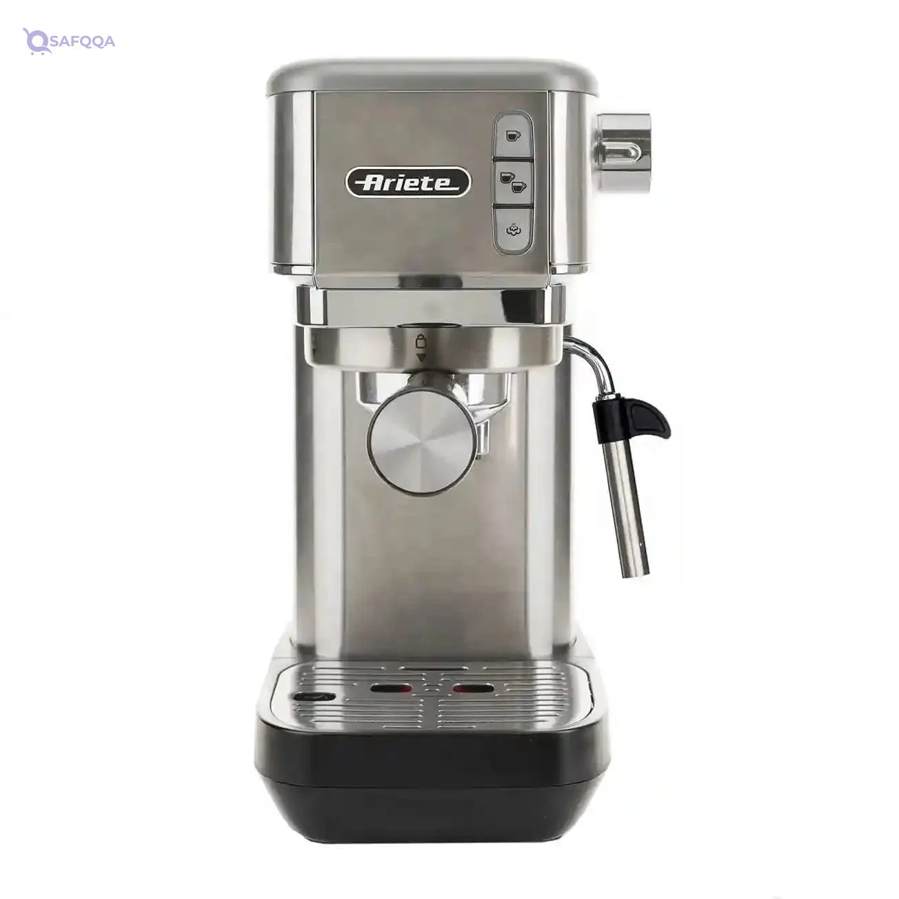 Ariete 1380 Metal Slim Barista Espresso Coffee Maker Machine & Milk Frother for Powder or Pods, 15 Bar Pressure & Cup Warmer, Stainless Steel (by Delonghi Group) - Safqqa