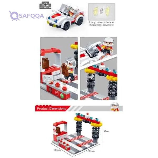 BanBao Vehicle Cleaning and Maintenance Area - Pull Back Cars for Toddlers (219 Pieces) B8639 - Safqqa Egypt