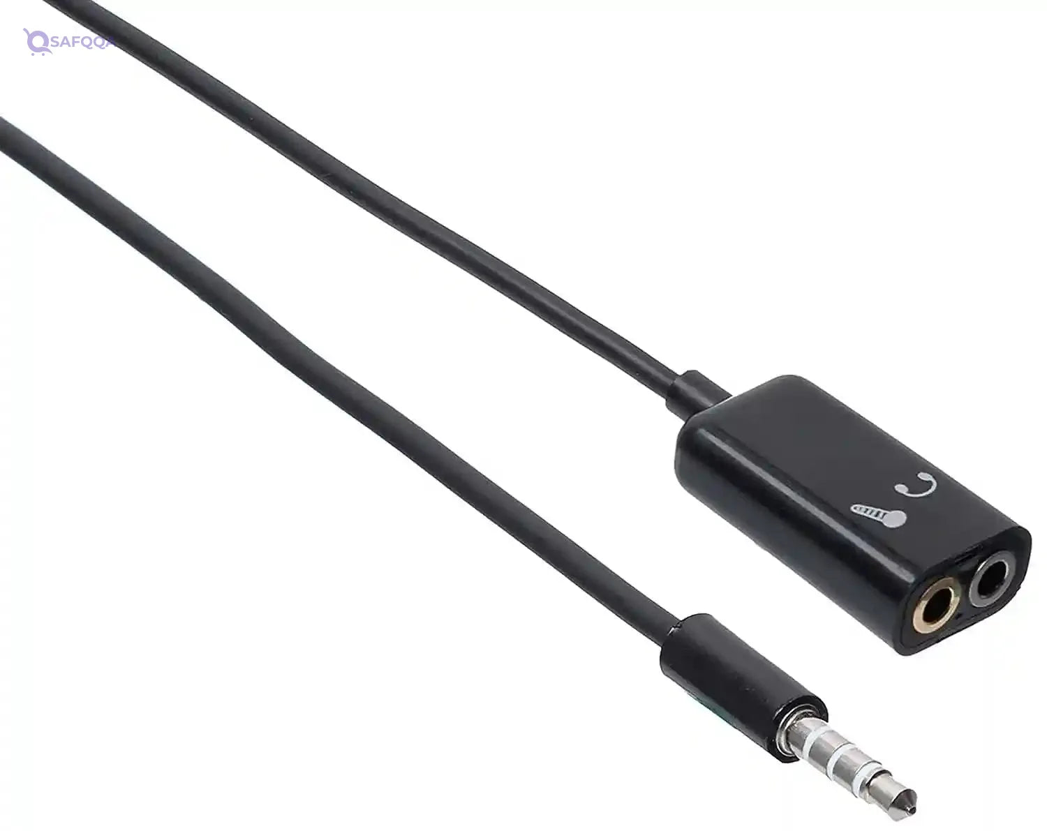 Keendex 1924 3.5 mm audio Spliter Male to Female Cable, 10 Centimeter - Black - Safqqa