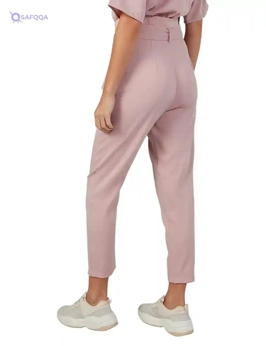 Plain Side Pocket Waist Tie Pants for Women - Safqqa Egypt