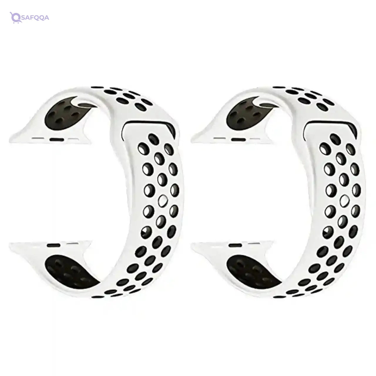 Strap Watch openwork 2 pieces For Apple Watch size 38/40 white/black - Safqqa Egypt
