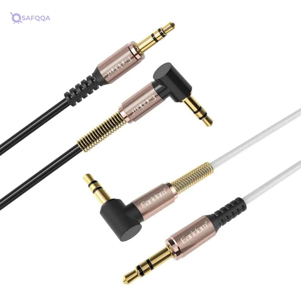 Earldom et-aux23 audio aux cable 1.8m for car,sound box,phone,laptop - black - Safqqa Egypt