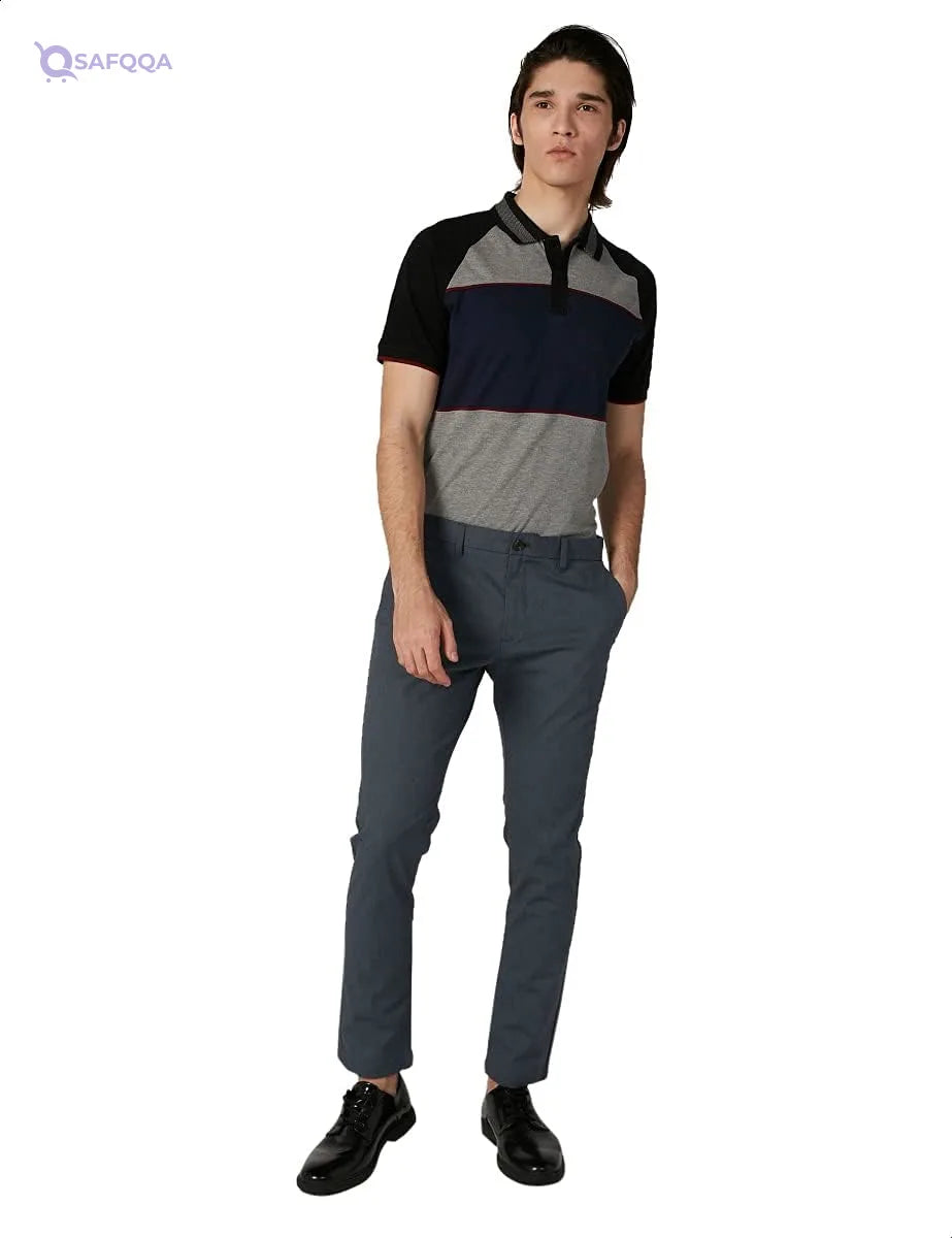 Splash Ribbed Trims Short Raglan Sleeves Polo Shirt For Men - Safqqa