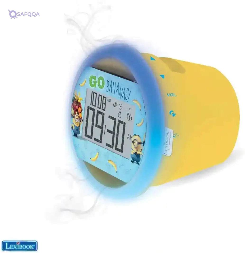 Lexibook by Sensorwake Universal Despicable Me Minions The Olfactory alarm clock, relaxing light, FM radio, battery operated or USB cable, yellow/blue, CS100DES - Safqqa Egypt
