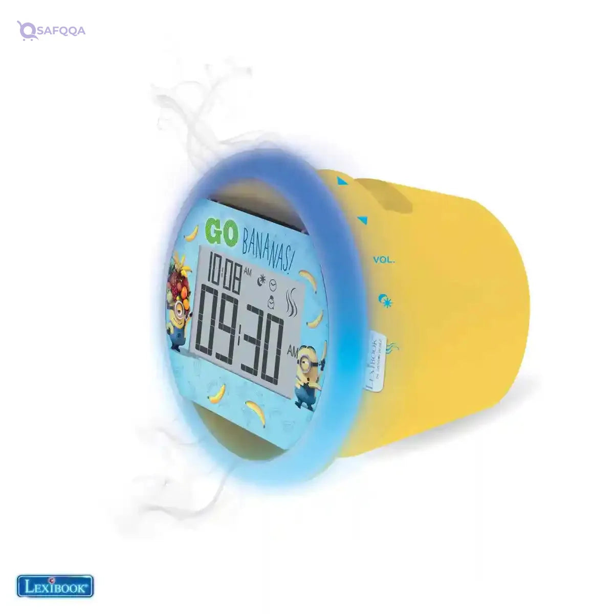 Lexibook by Sensorwake Universal Despicable Me Minions The Olfactory alarm clock, relaxing light, FM radio, battery operated or USB cable, yellow/blue, CS100DES - Safqqa